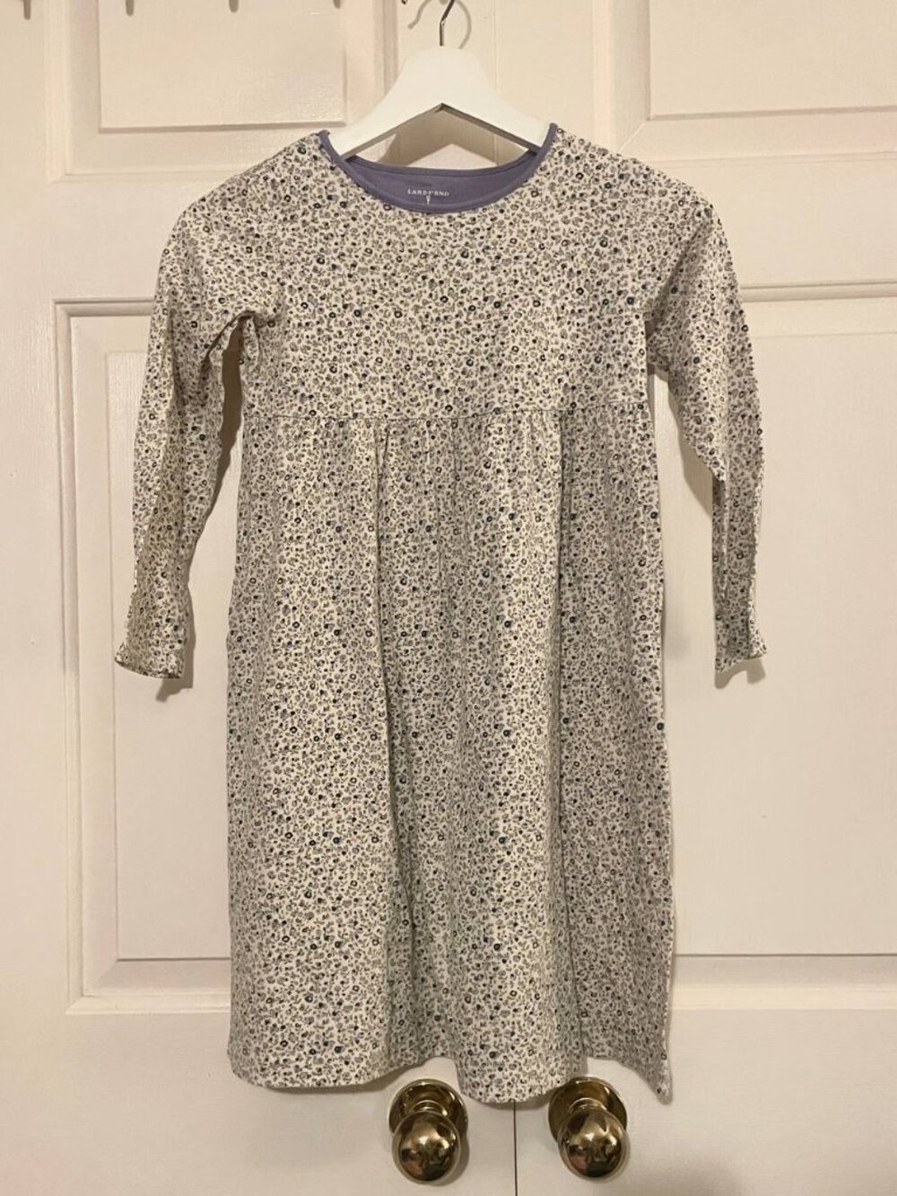 Lands' End Girls Floral Long Sleeve Dress 7 | Sweet Cottagecore lavender